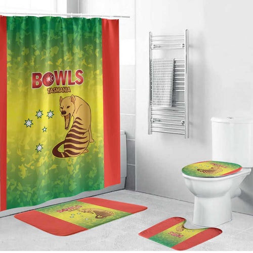 Australian Tasmania Lawn Bowls Bathroom Set Aussie Minimalist Style - Aussie Hoodie