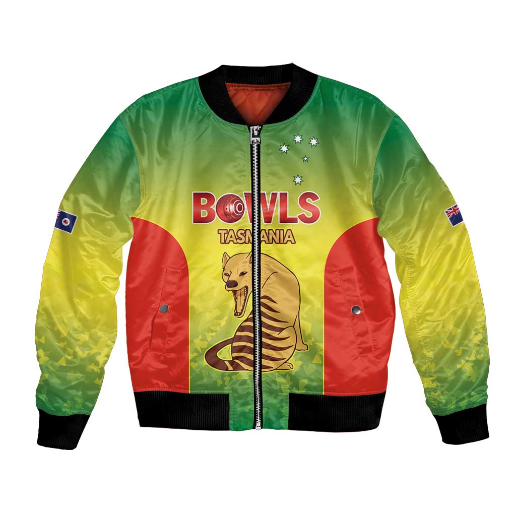 Australian Tasmania Lawn Bowls Custom Bomber Jacket Aussie Minimalist Style - Aussie Hoodie