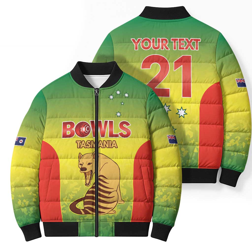 Australian Tasmania Lawn Bowls Custom Bomber Puffer Jacket Aussie Minimalist Style - Aussie Hoodie