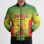 Australian Tasmania Lawn Bowls Custom Bomber Puffer Jacket Aussie Minimalist Style - Aussie Hoodie