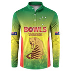 Australian Tasmania Lawn Bowls Custom Button Sweatshirt Aussie Minimalist Style - Aussie Hoodie