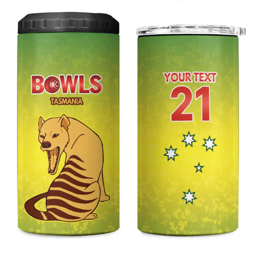 Australian Tasmania Lawn Bowls Custom 4 in 1 Can Cooler Tumbler Aussie Minimalist Style - Aussie Hoodie