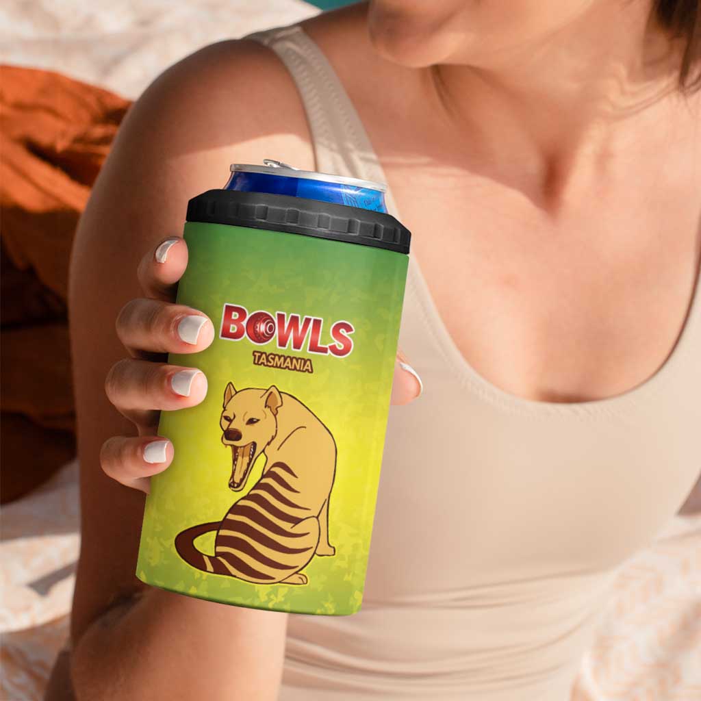 Australian Tasmania Lawn Bowls Custom 4 in 1 Can Cooler Tumbler Aussie Minimalist Style - Aussie Hoodie