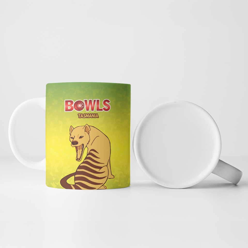 Australian Tasmania Lawn Bowls Custom Ceramic Mug Aussie Minimalist Style - Aussie Hoodie