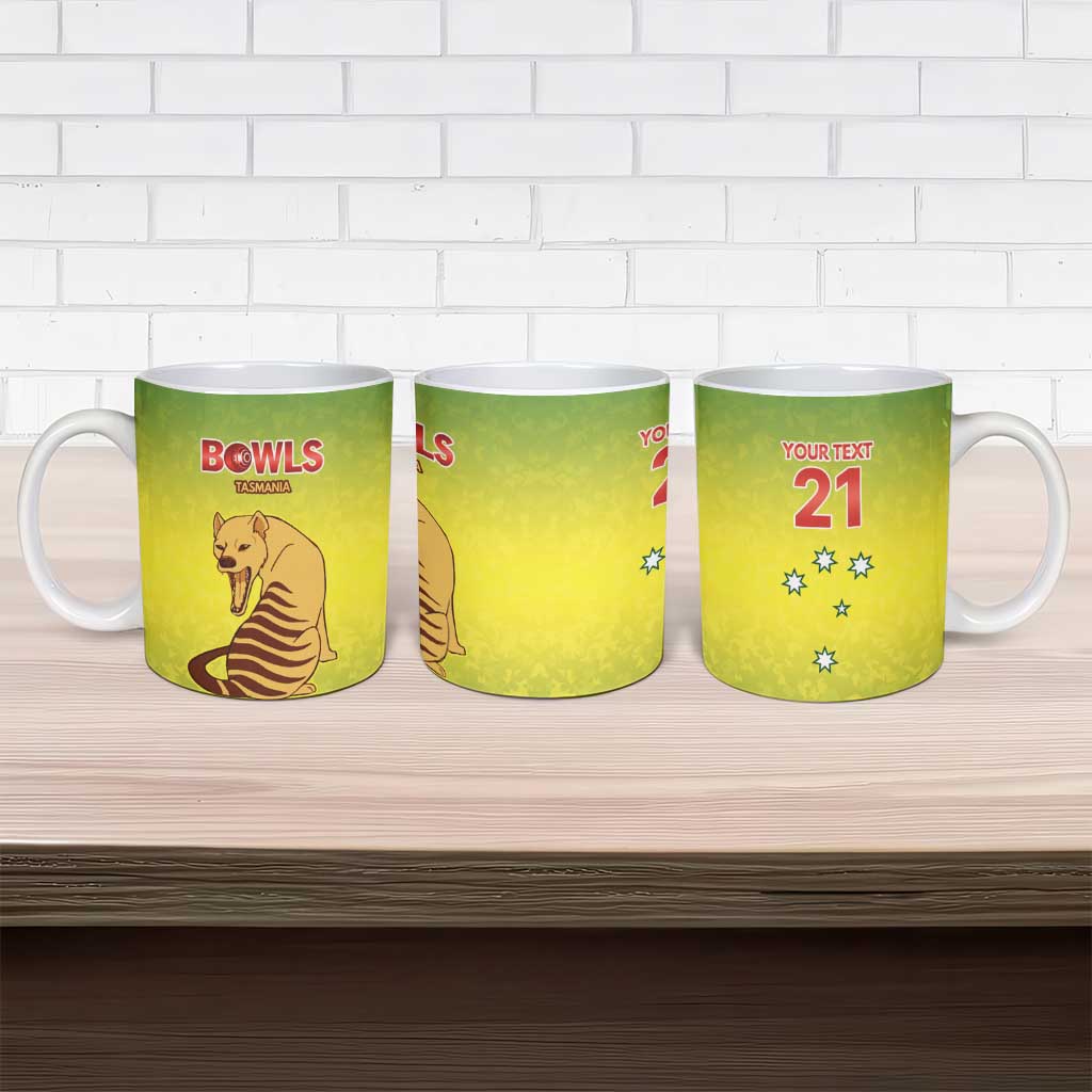 Australian Tasmania Lawn Bowls Custom Ceramic Mug Aussie Minimalist Style - Aussie Hoodie