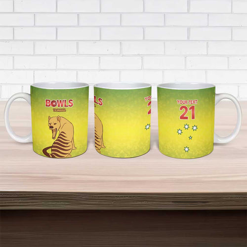Australian Tasmania Lawn Bowls Custom Ceramic Mug Aussie Minimalist Style - Aussie Hoodie