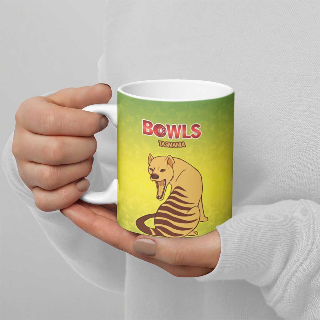Australian Tasmania Lawn Bowls Custom Ceramic Mug Aussie Minimalist Style - Aussie Hoodie
