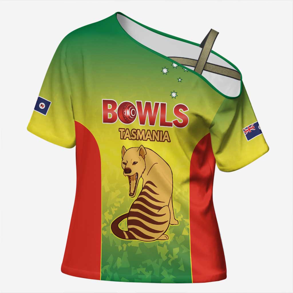 Australian Tasmania Lawn Bowls Custom Cross Shoulder Shirt Aussie Minimalist Style - Aussie Hoodie