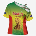Australian Tasmania Lawn Bowls Custom Cross Shoulder Shirt Aussie Minimalist Style - Aussie Hoodie