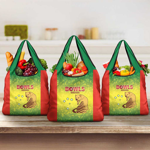Australian Tasmania Lawn Bowls Grocery Bag Aussie Minimalist Style - Aussie Hoodie