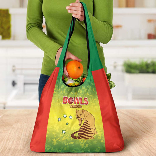 Australian Tasmania Lawn Bowls Grocery Bag Aussie Minimalist Style - Aussie Hoodie