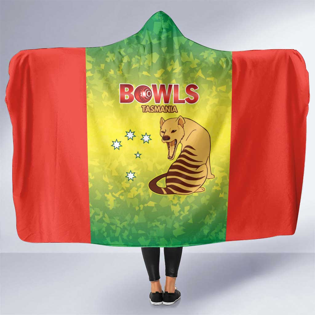 Australian Tasmania Lawn Bowls Hooded Blanket Aussie Minimalist Style - Aussie Hoodie