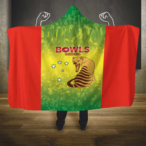 Australian Tasmania Lawn Bowls Hooded Blanket Aussie Minimalist Style - Aussie Hoodie