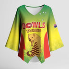 Australian Tasmania Lawn Bowls Custom Kimono Sleeve Blouse Aussie Minimalist Style - Aussie Hoodie