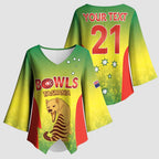 Australian Tasmania Lawn Bowls Custom Kimono Sleeve Blouse Aussie Minimalist Style - Aussie Hoodie