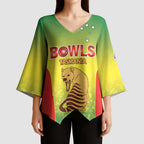 Australian Tasmania Lawn Bowls Custom Kimono Sleeve Blouse Aussie Minimalist Style - Aussie Hoodie