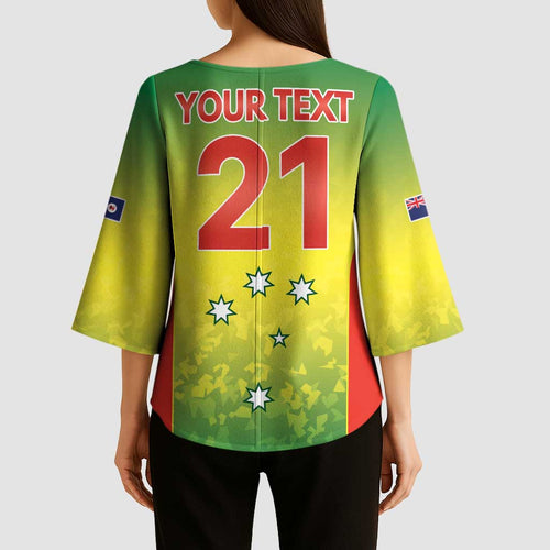 Australian Tasmania Lawn Bowls Custom Kimono Sleeve Blouse Aussie Minimalist Style - Aussie Hoodie