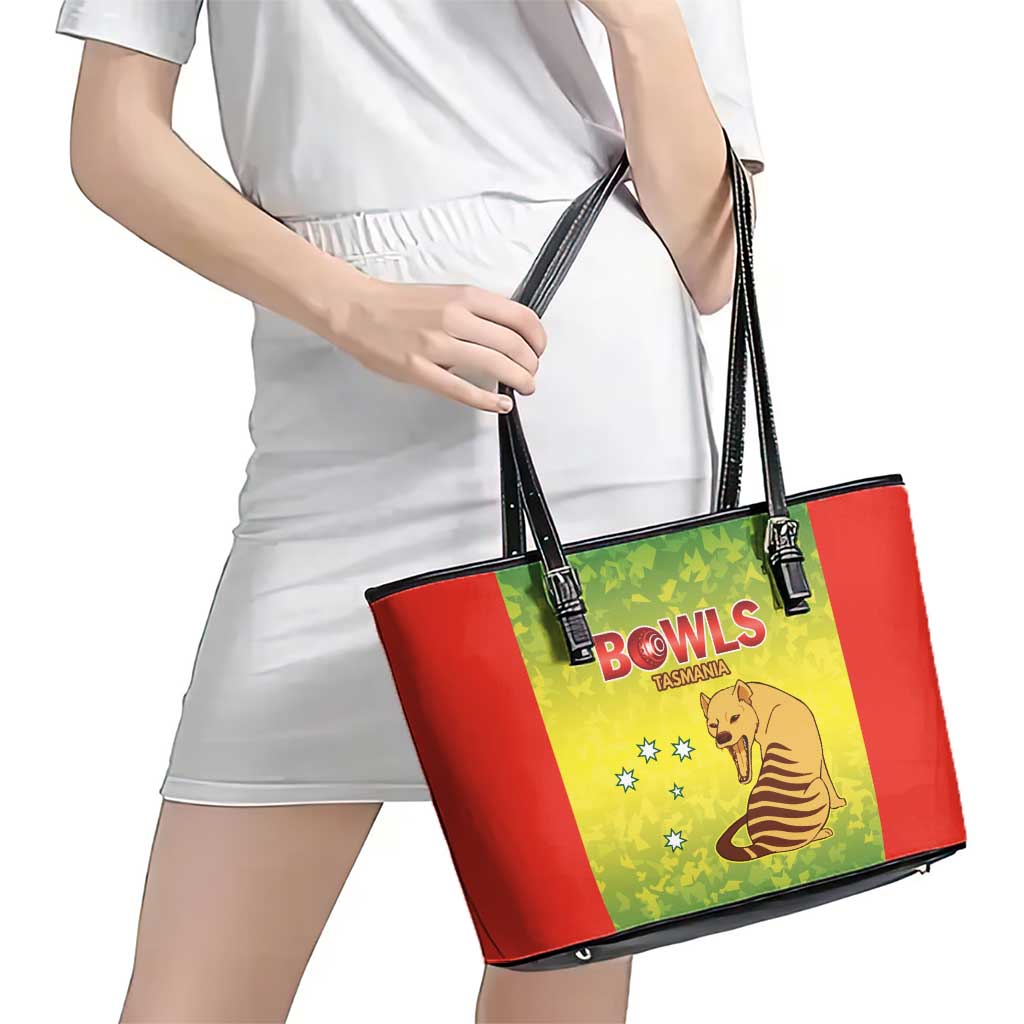 Australian Tasmania Lawn Bowls Leather Tote Bag Aussie Minimalist Style - Aussie Hoodie