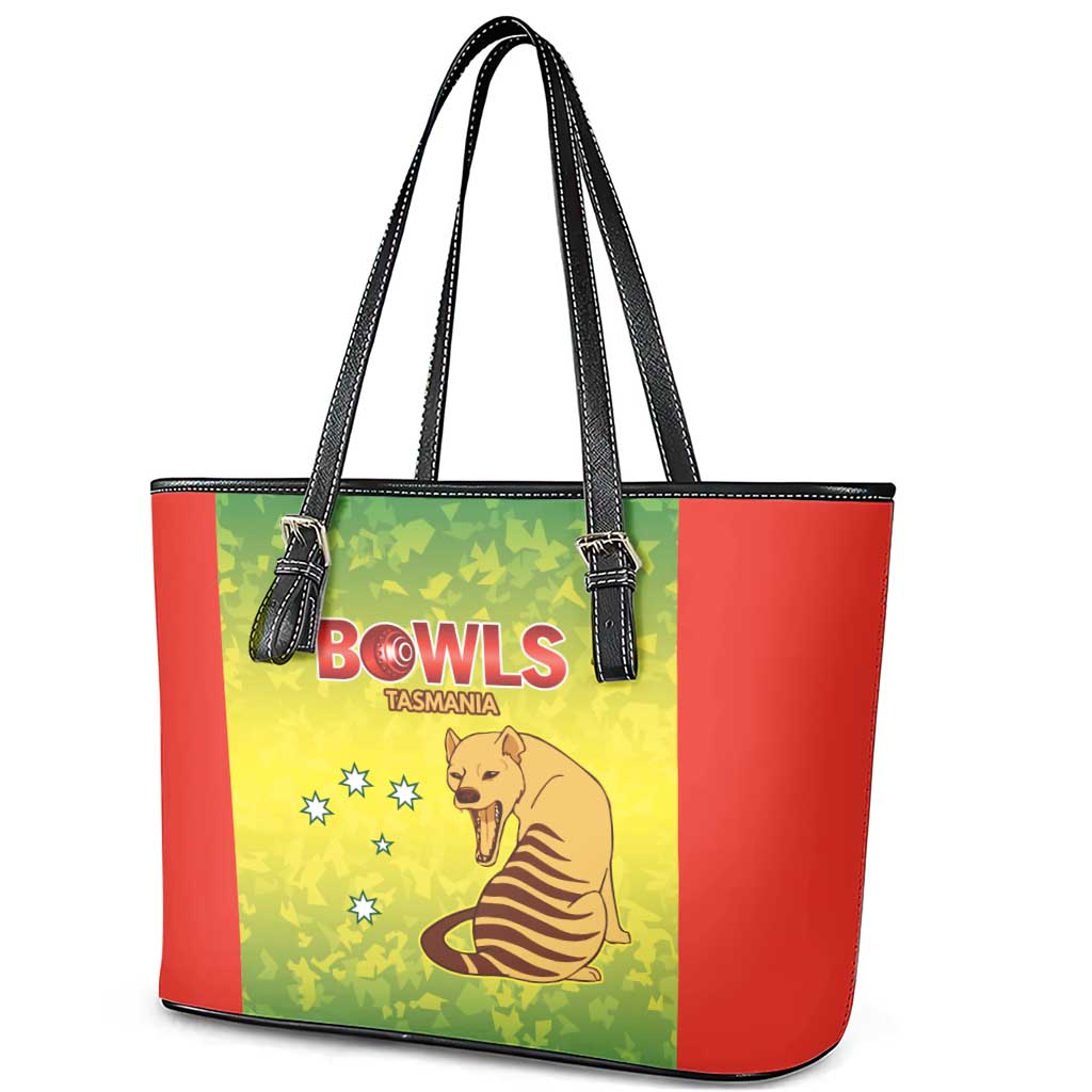 Australian Tasmania Lawn Bowls Leather Tote Bag Aussie Minimalist Style - Aussie Hoodie