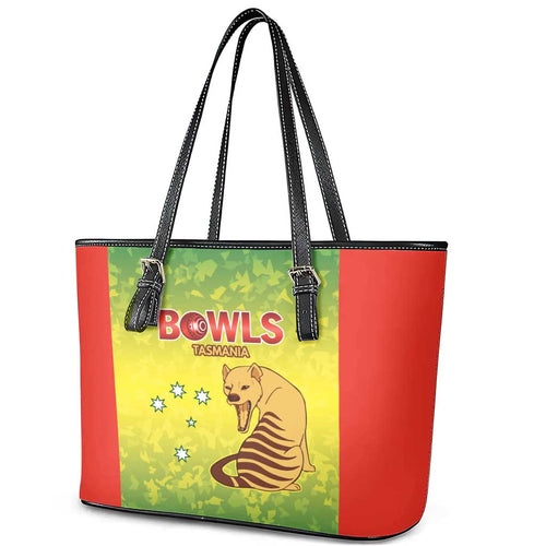 Australian Tasmania Lawn Bowls Leather Tote Bag Aussie Minimalist Style - Aussie Hoodie
