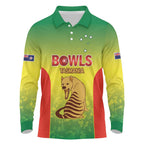 Australian Tasmania Lawn Bowls Custom Long Sleeve Polo Shirt Aussie Minimalist Style - Aussie Hoodie