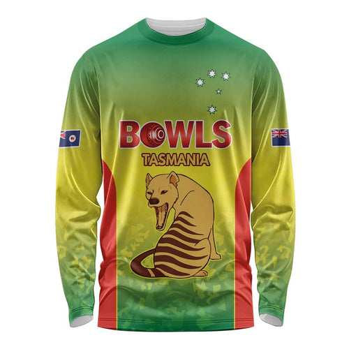 Australian Tasmania Lawn Bowls Custom Long Sleeve Shirt Aussie Minimalist Style - Aussie Hoodie