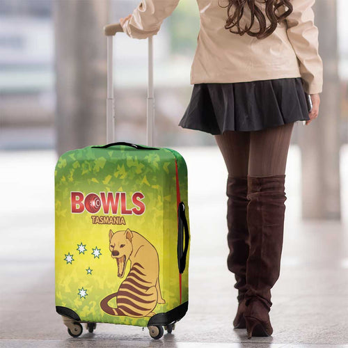 Australian Tasmania Lawn Bowls Luggage Cover Aussie Minimalist Style - Aussie Hoodie