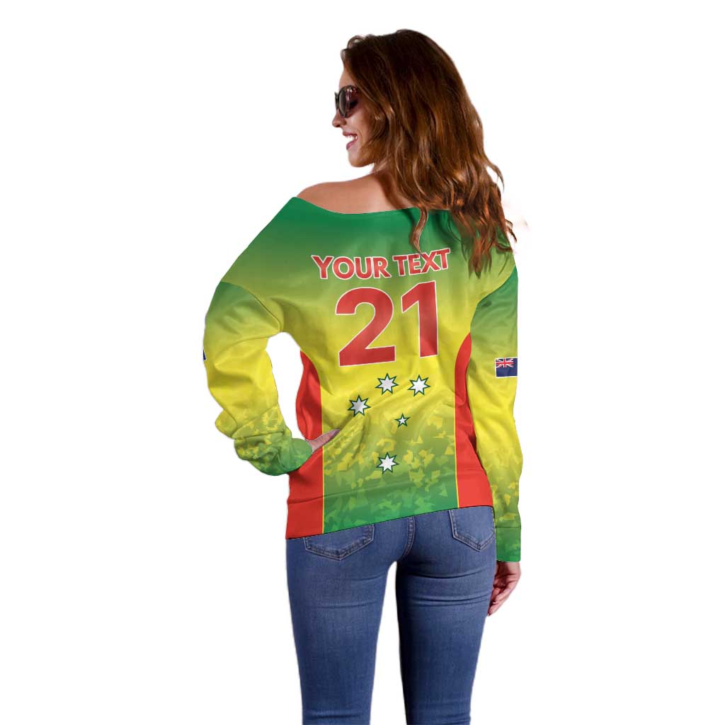 Australian Tasmania Lawn Bowls Custom Off Shoulder Sweater Aussie Minimalist Style - Aussie Hoodie