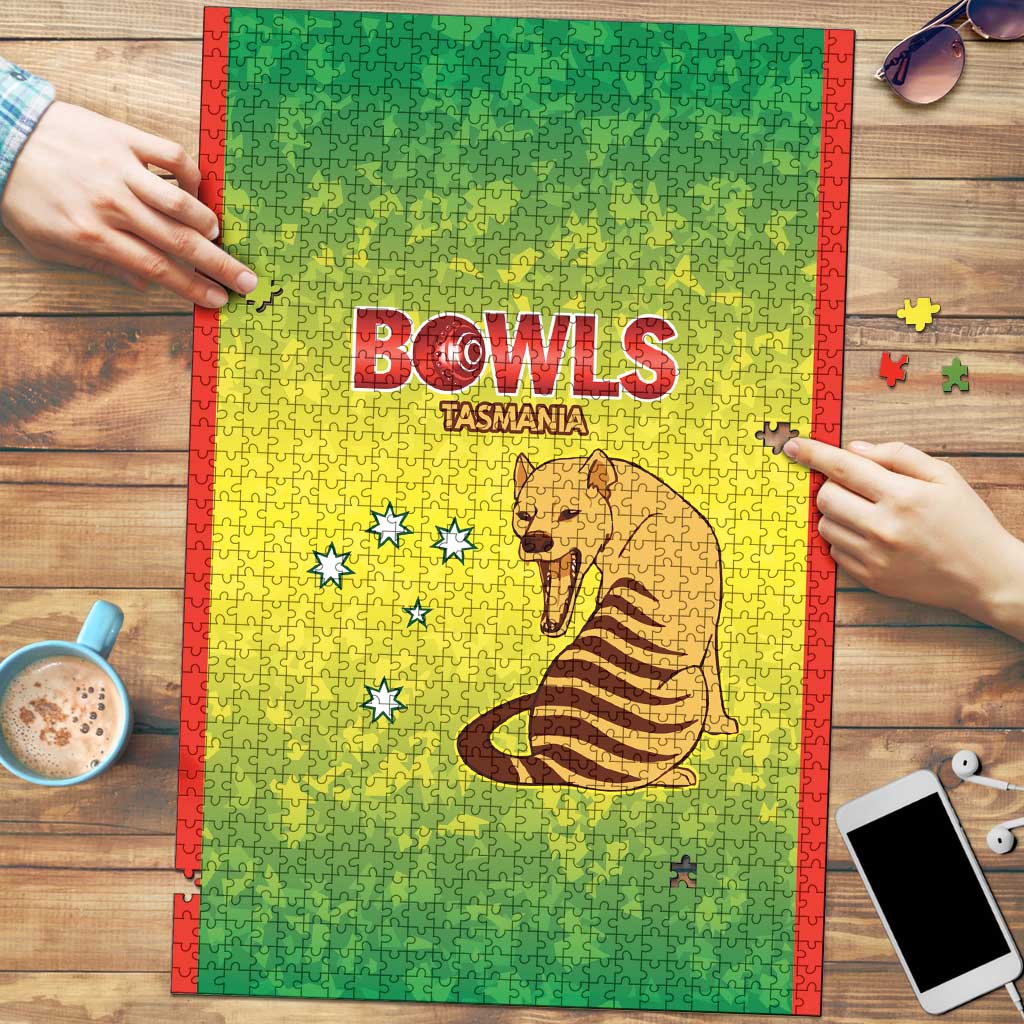 Australian Tasmania Lawn Bowls Puzzle Aussie Minimalist Style - Aussie Hoodie