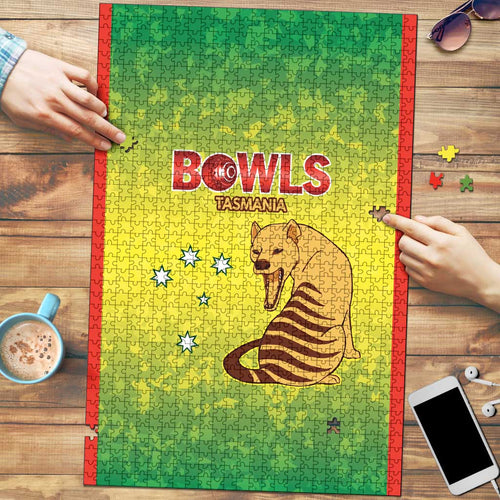 Australian Tasmania Lawn Bowls Puzzle Aussie Minimalist Style - Aussie Hoodie