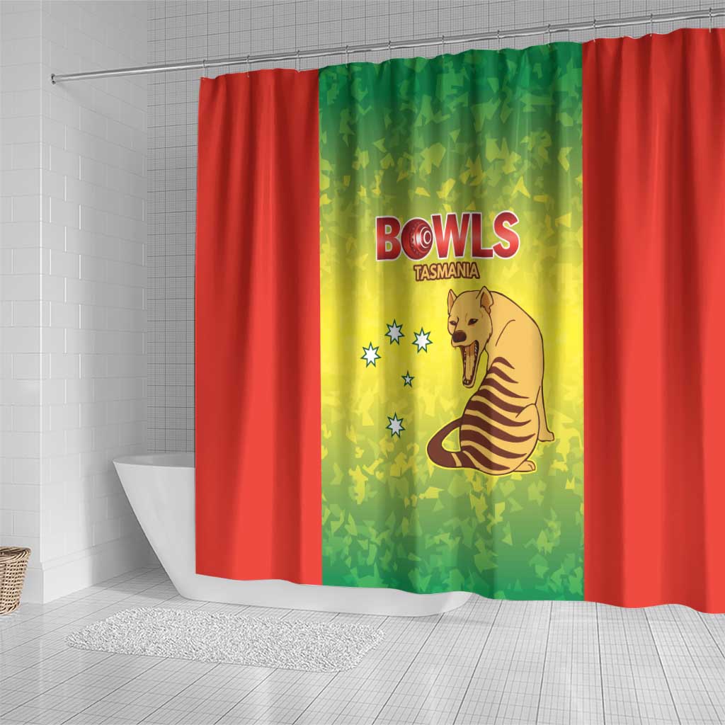 Australian Tasmania Lawn Bowls Shower Curtain Aussie Minimalist Style - Aussie Hoodie