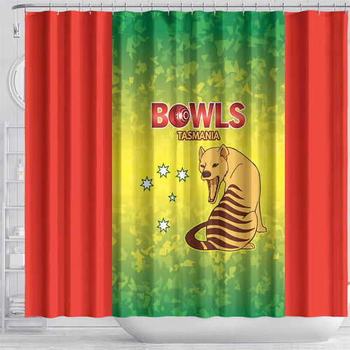 Australian Tasmania Lawn Bowls Shower Curtain Aussie Minimalist Style - Aussie Hoodie