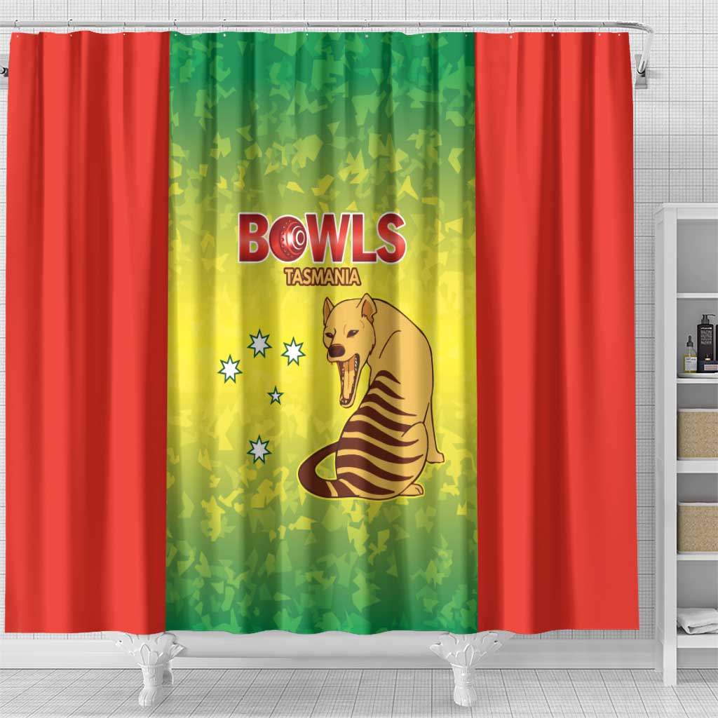Australian Tasmania Lawn Bowls Shower Curtain Aussie Minimalist Style - Aussie Hoodie