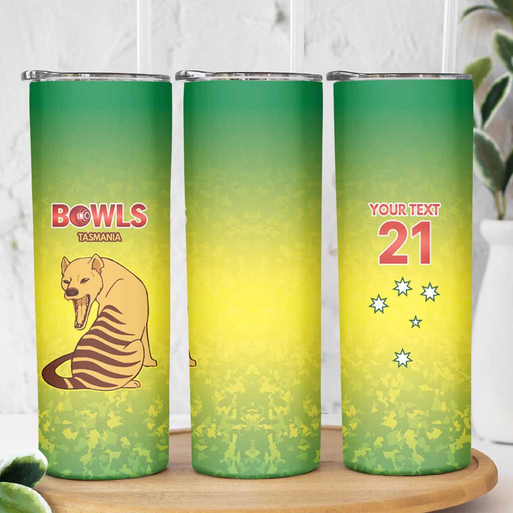 Australian Tasmania Lawn Bowls Custom Skinny Tumbler Aussie Minimalist Style - Aussie Hoodie