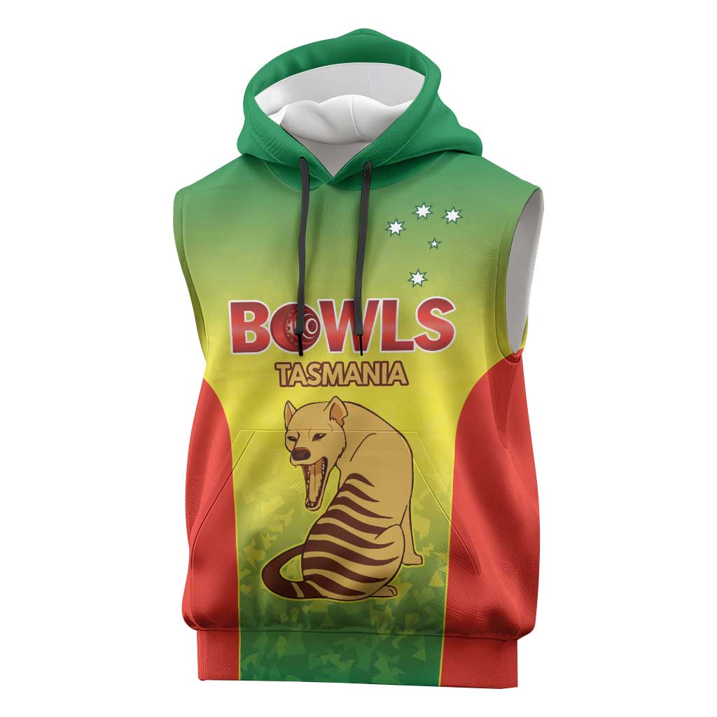 Australian Tasmania Lawn Bowls Custom Sleeveless Hoodie Aussie Minimalist Style - Aussie Hoodie
