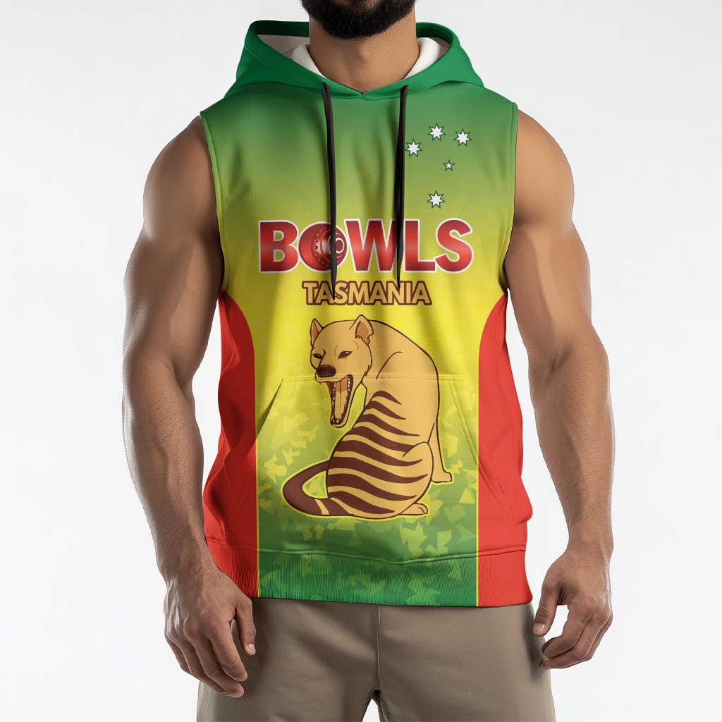 Australian Tasmania Lawn Bowls Custom Sleeveless Hoodie Aussie Minimalist Style - Aussie Hoodie