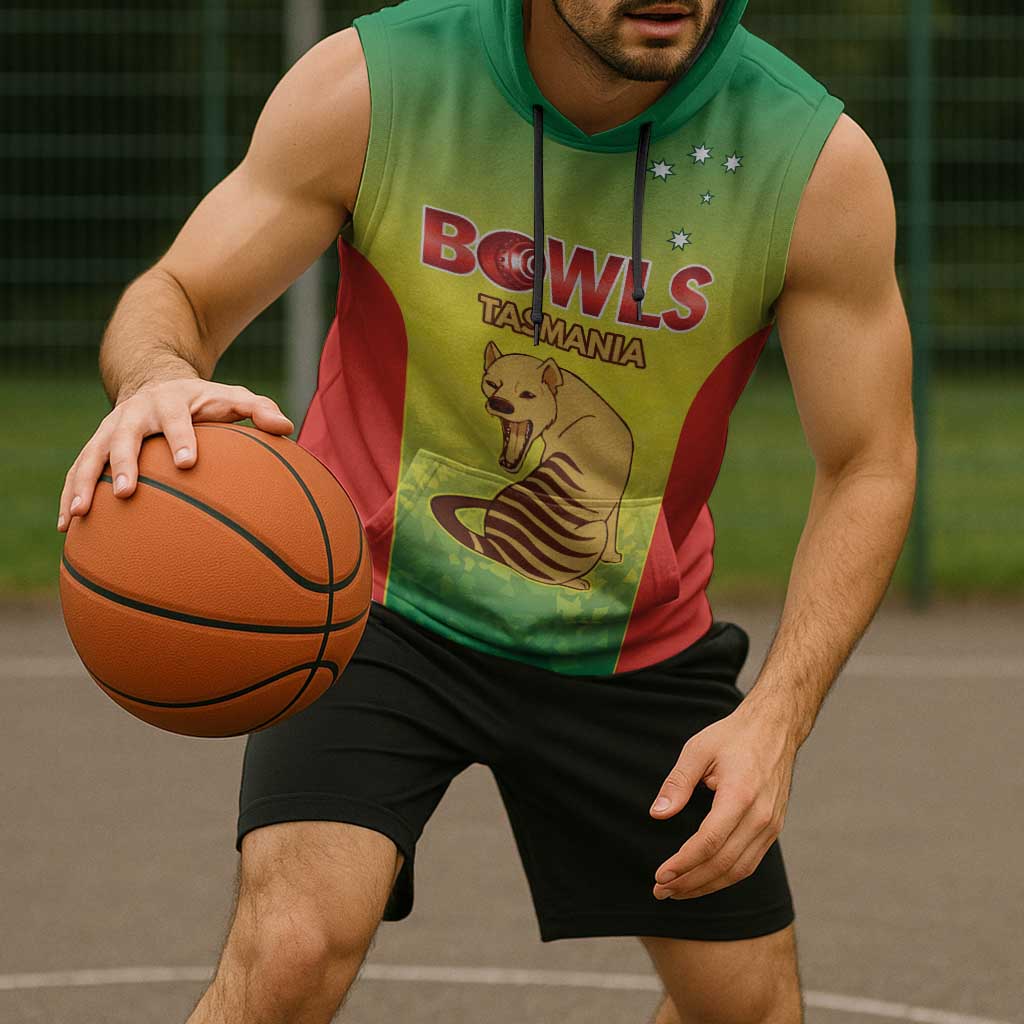 Australian Tasmania Lawn Bowls Custom Sleeveless Hoodie Aussie Minimalist Style - Aussie Hoodie