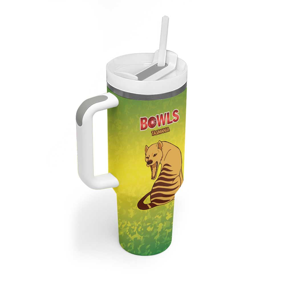 Australian Tasmania Lawn Bowls Custom Tumbler With Handle Aussie Minimalist Style - Aussie Hoodie