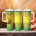 Australian Tasmania Lawn Bowls Custom Tumbler With Handle Aussie Minimalist Style - Aussie Hoodie