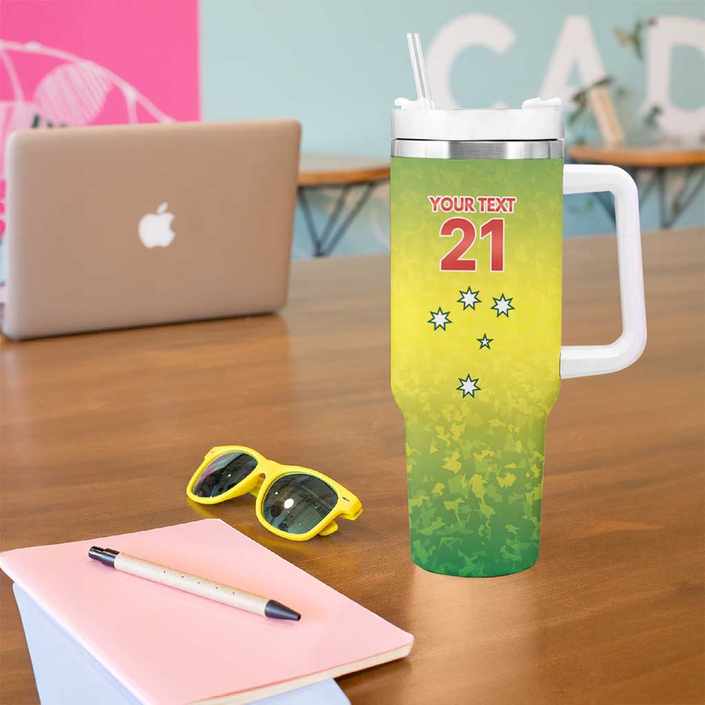 Australian Tasmania Lawn Bowls Custom Tumbler With Handle Aussie Minimalist Style - Aussie Hoodie