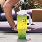 Australian Tasmania Lawn Bowls Custom Tumbler With Handle Aussie Minimalist Style - Aussie Hoodie