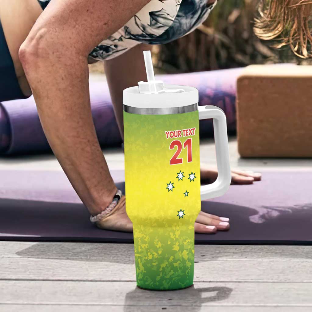 Australian Tasmania Lawn Bowls Custom Tumbler With Handle Aussie Minimalist Style - Aussie Hoodie