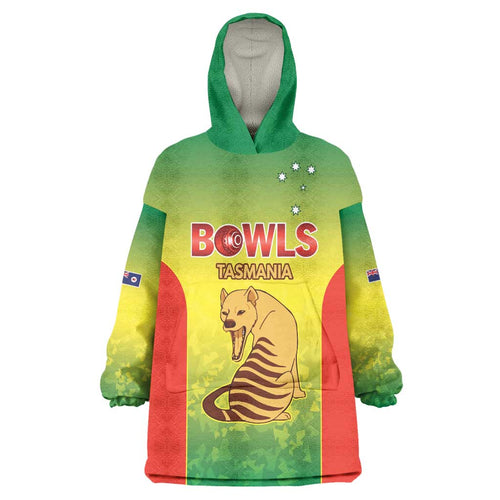 Australian Tasmania Lawn Bowls Custom Wearable Blanket Hoodie Aussie Minimalist Style - Aussie Hoodie