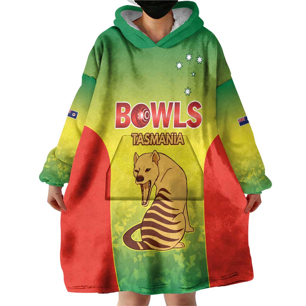 Australian Tasmania Lawn Bowls Custom Wearable Blanket Hoodie Aussie Minimalist Style - Aussie Hoodie