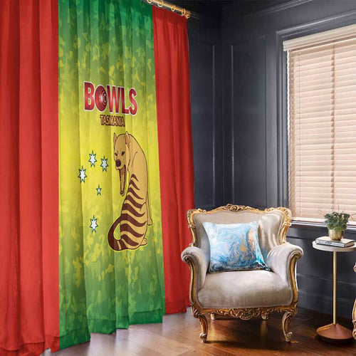 Australian Tasmania Lawn Bowls Window Curtain Aussie Minimalist Style - Aussie Hoodie