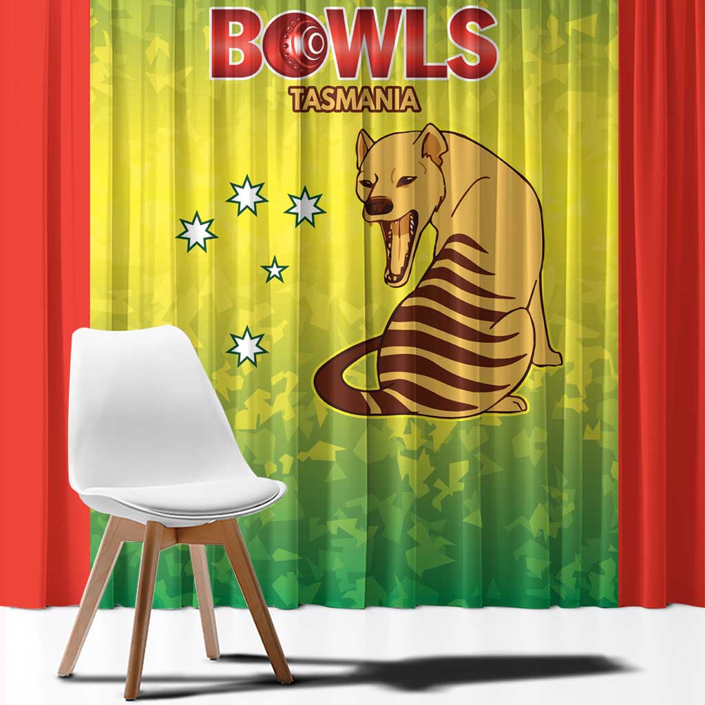 Australian Tasmania Lawn Bowls Window Curtain Aussie Minimalist Style - Aussie Hoodie