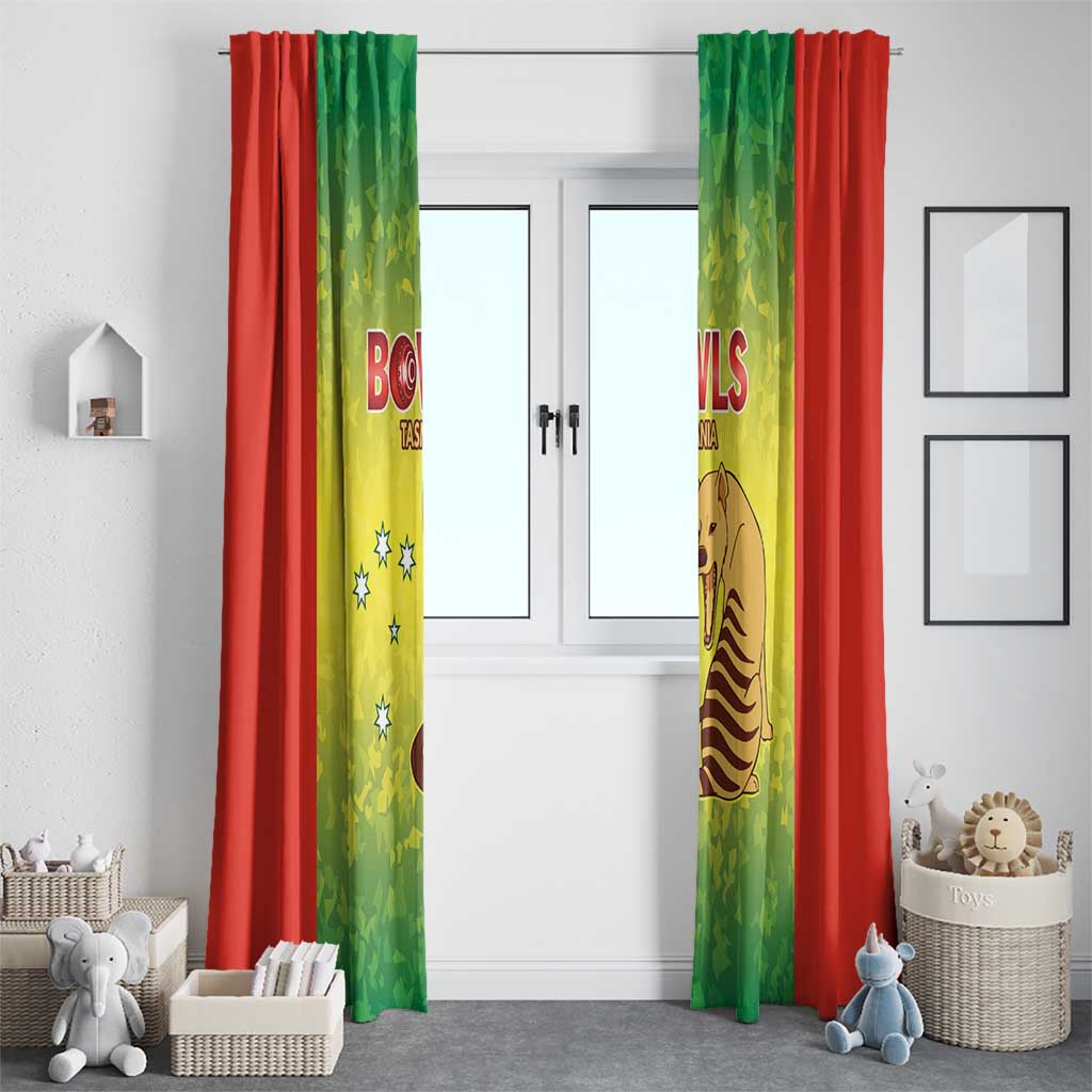 Australian Tasmania Lawn Bowls Window Curtain Aussie Minimalist Style - Aussie Hoodie