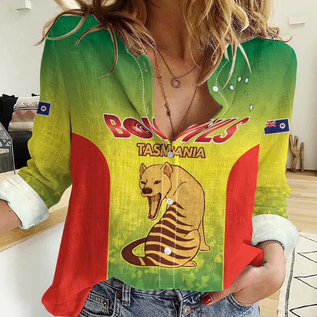 Australian Tasmania Lawn Bowls Custom Women Casual Shirt Aussie Minimalist Style - Aussie Hoodie