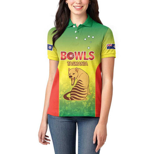 Australian Tasmania Lawn Bowls Custom Women Polo Shirt Aussie Minimalist Style - Aussie Hoodie