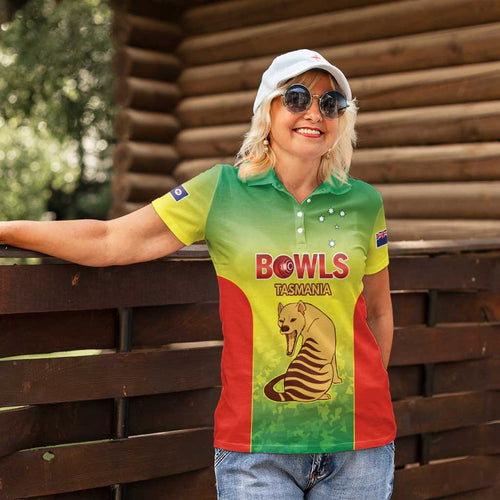 Australian Tasmania Lawn Bowls Custom Women Polo Shirt Aussie Minimalist Style - Aussie Hoodie